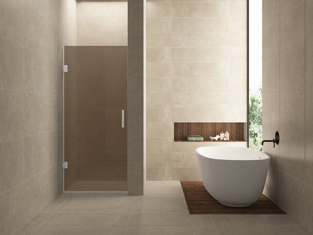 Douchedeur Profielloos 80cm Vintage brons glas⎢Wiesbaden Less nisdeur 8 mm nano - 20.3978