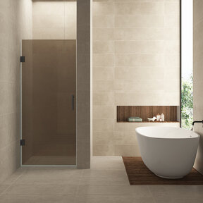 Douchedeur Profielloos 90cm vintage brons glas/gunmetal⎢Wiesbaden Less nisdeur 8 mm nano - 20.3299