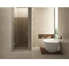 Douchedeur Profielloos 90cm vintage brons glas/Geborsteld Messing⎢Wiesbaden Less nisdeur 8 mm nano - 20.3298