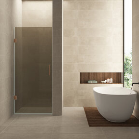 Douchedeur Profielloos 90cm vintage brons glas/Geborsteld Brons Koper⎢Wiesbaden Less nisdeur 8 mm nano - 20.3100