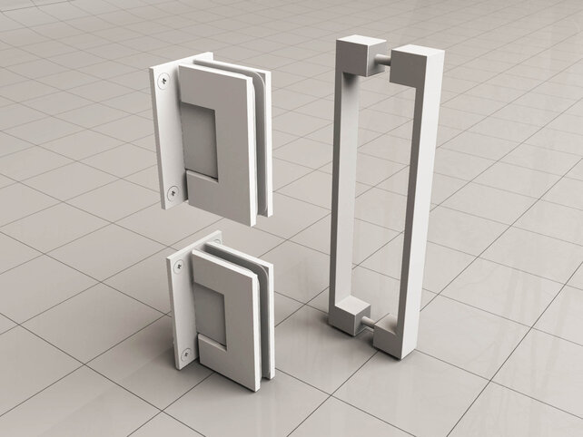 Douchedeur Profielloos 90cm vintage brons glas/Mat Wit⎢Wiesbaden Less nisdeur 8 mm nano - 20.3297