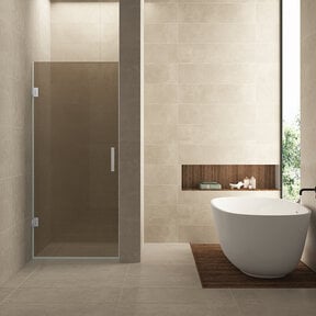 Douchedeur Profielloos 90cm vintage brons glas/Chroom⎢Wiesbaden Less nisdeur 8 mm nano - 20.3294