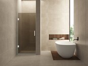 Douchedeur Profielloos 80cm vintage brons glas/Mat Wit⎢Wiesbaden Less nisdeur 8 mm nano - 20.3290