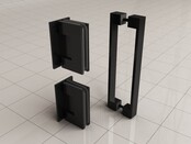 Douchedeur Profielloos 80cm vintage brons glas/Mat Zwart⎢Wiesbaden Less nisdeur 8 mm nano - 20.3289