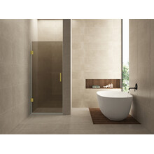 Douchedeur Profielloos 80cm vintage brons glas/Geborsteld Messing⎢Wiesbaden Less nisdeur 8 mm nano - 20.3291