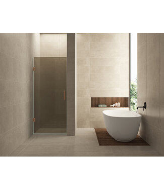 Wiesbaden Douchedeur Profielloos 70cm vintage brons glas/Geborsteld Messing⎢Wiesbaden Less nisdeur 8 mm nano - 20.3284