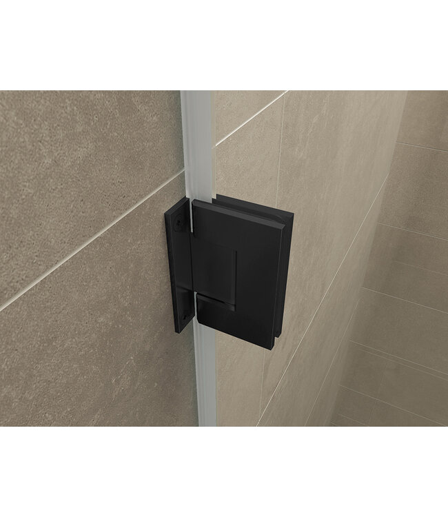 Douchedeur Profielloos 70cm vintage brons glas/Mat Zwart⎢Wiesbaden Less nisdeur 8 mm nano - 20.3282