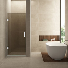 Douchedeur Profielloos 70cm vintage brons glas/Mat Wit⎢Wiesbaden Less nisdeur 8 mm nano - 20.3283