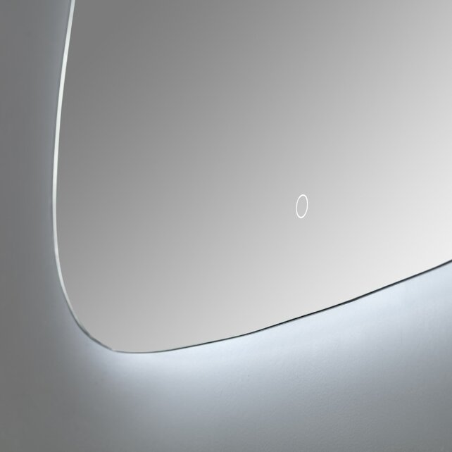 Spiegel Organic 120cm met dimbaar ledverlichting - Touch bediening - Spiegelverwarming (Optioneel)
