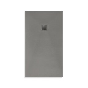 Douchevloer Medison Grijs 140x90cm Composietsteen Douchebak Veroni SLATE 3cm (RAL7037) Antislip op maat Zaagbaar