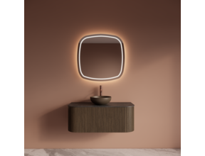 Wastafelmeubel Gliss Alluro 100cm Ash Grey Ribbel motief met Curve incl. topblad