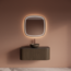 GLISS DESIGN Wastafelmeubel Gliss Alluro 100cm Ash Grey Ribbel motief met Curve incl. topblad
