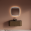 GLISS DESIGN Wastafelmeubel Gliss Alluro 100cm Castle Brown Ribbel motief met Curve incl. topblad