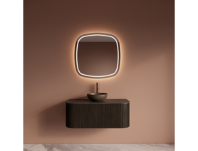 Wastafelmeubel Gliss Alluro 100cm Charcoal Ribbel motief met Curve incl. topblad