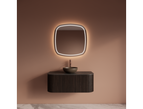 Wastafelmeubel Gliss Alluro 100cm Ebony Ribbel motief met Curve incl. topblad