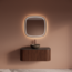 GLISS DESIGN Wastafelmeubel Gliss Alluro 100cm Walnoot Ribbel motief met Curve incl. topblad