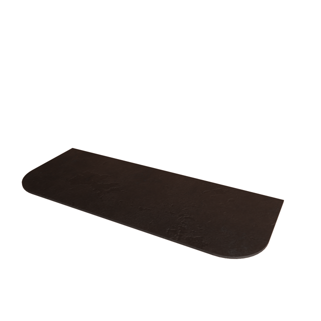 Wastafelmeubel Gliss Alluro 120cm Walnoot Ribbel motief met Curve incl. topblad