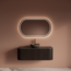 GLISS DESIGN Wastafelmeubel Gliss Alluro 120cm Ebony Ribbel motief met Curve incl. topblad