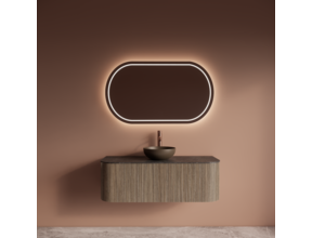 Wastafelmeubel Gliss Alluro 120cm Corn Silk Ribbel motief met Curve incl. topblad