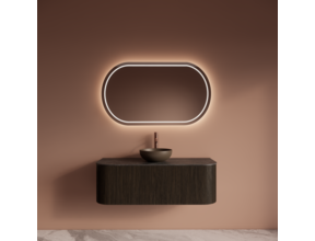 Wastafelmeubel Gliss Alluro 120cm Charcoal Ribbel motief met Curve incl. topblad