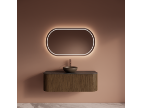 Wastafelmeubel Gliss Alluro 120cm Catle Brown Ribbel motief met Curve incl. topblad