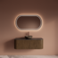 GLISS DESIGN Wastafelmeubel Gliss Alluro 120cm Catle Brown Ribbel motief met Curve incl. topblad