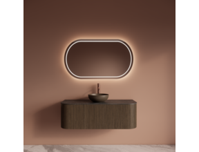 Wastafelmeubel Gliss Alluro 120cm Ash Grey Ribbel motief met Curve incl. topblad