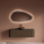 GLISS DESIGN Wastafelmeubel Gliss Alluro 140cm Ash Grey Ribbel motief met Curve incl. topblad