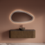 GLISS DESIGN Wastafelmeubel Gliss Alluro 140cm Castle Brown Ribbel motief met Curve incl. topblad