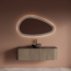 GLISS DESIGN Wastafelmeubel Gliss Alluro 140cm Corn Silk Ribbel motief met Curve incl. topblad