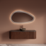 GLISS DESIGN Wastafelmeubel Gliss Alluro 140cm Walnoot Ribbel motief met Curve incl. topblad