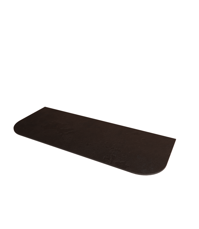 Wastafelmeubel Gliss Alluro 160cm Walnoot Ribbel motief met Curve incl. topblad