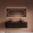 GLISS DESIGN Wastafelmeubel Gliss Alluro 160cm Ebony Ribbel motief met Curve incl. topblad