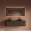 GLISS DESIGN Wastafelmeubel Gliss Alluro 160cm Ash Grey Ribbel motief met Curve incl. topblad