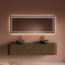 GLISS DESIGN Wastafelmeubel Gliss Alluro 180cm Castle Brown Ribbel motief met Curve incl. topblad