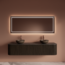 GLISS DESIGN Wastafelmeubel Gliss Alluro 180cm Charcoal Ribbel motief met Curve incl. topblad