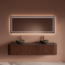 GLISS DESIGN Wastafelmeubel Gliss Alluro 180cm Walnoot Ribbel motief met Curve incl. topblad