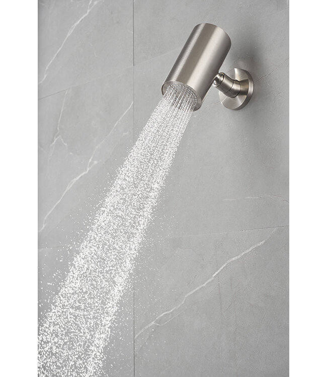 Hoofddouche UniMatch Beam Geborsteld Staal rond 1 stand met muurbevestiging PVD - 29.7822