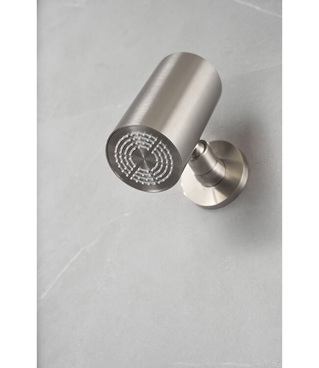 Hoofddouche UniMatch Beam Geborsteld Staal rond 1 stand met muurbevestiging PVD - 29.7822