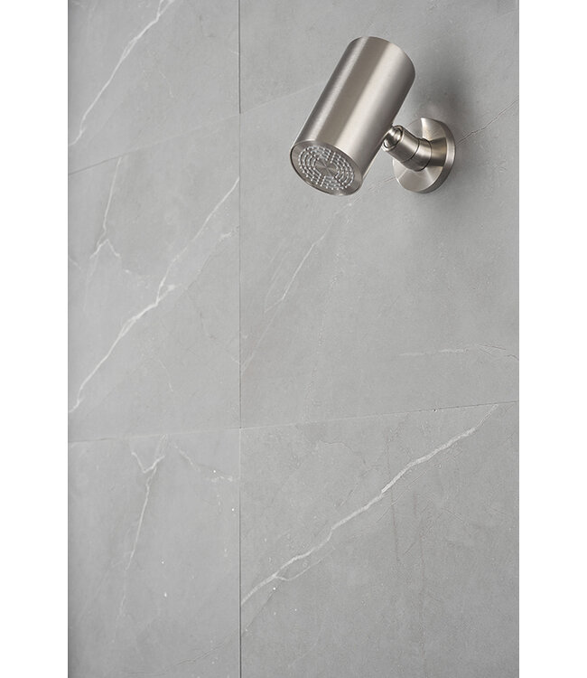 Hoofddouche UniMatch Beam Geborsteld Staal rond 1 stand met muurbevestiging PVD - 29.7822