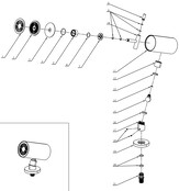 Hoofddouche UniMatch Beam Mat Zwart rond 1 stand met muurbevestiging - 29.7821