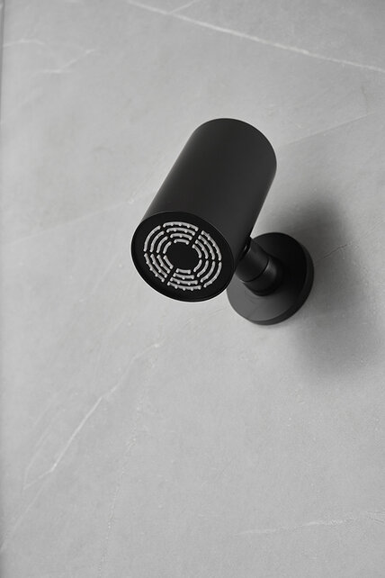 Hoofddouche UniMatch Beam Mat Zwart rond 1 stand met muurbevestiging - 29.7821