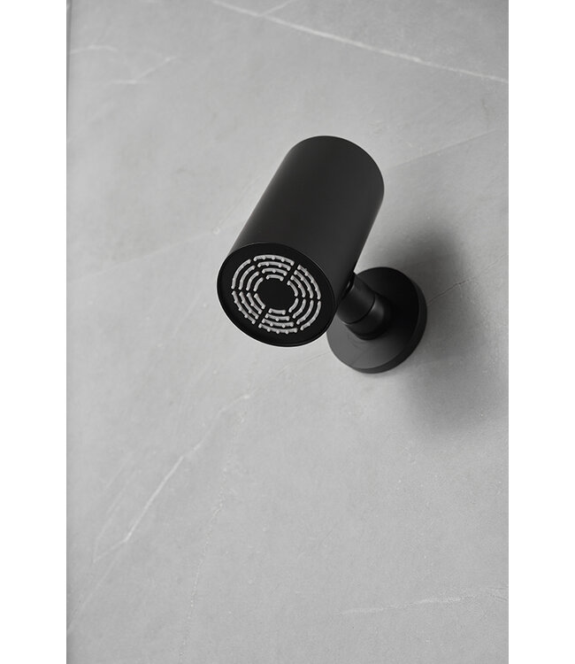 Hoofddouche UniMatch Beam Mat Zwart rond 1 stand met muurbevestiging - 29.7821