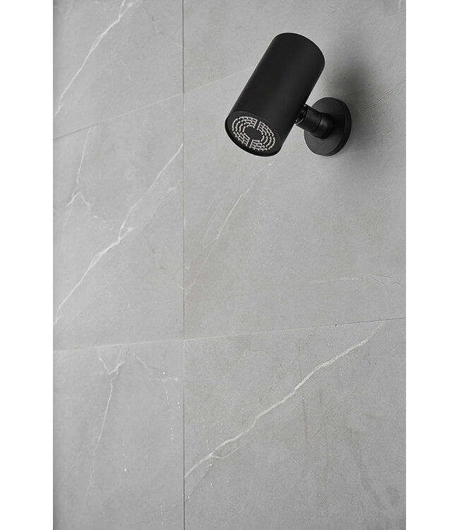 Hoofddouche UniMatch Beam Mat Zwart rond 1 stand met muurbevestiging - 29.7821