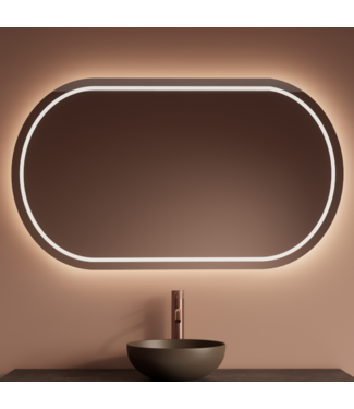 GLISS DESIGN Spiegel Gliss Agon Ovaal 100cm sensor bediening met dimbaar licht - geinteg. Spiegelverwarming