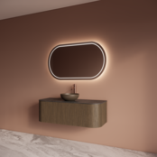 Spiegel Gliss Agon Ovaal 150cm sensor bediening met dimbaar licht - geinteg. Spiegelverwarming