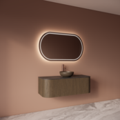 Spiegel Gliss Agon Ovaal 150cm sensor bediening met dimbaar licht - geinteg. Spiegelverwarming