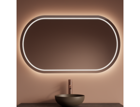 Spiegel Gliss Agon Ovaal 160cm sensor bediening met dimbaar licht - geinteg. Spiegelverwarming