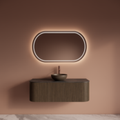 Spiegel Gliss Agon Ovaal 180cm sensor bediening met dimbaar licht - geinteg. Spiegelverwarming