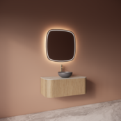 Spiegel Gliss Axis Organisch 80cm sensor bediening met dimbaar licht - geinteg. Spiegelverwarming